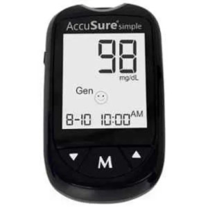 Accusure Simple Blood Glucose Monitor, For Hospital, 7 Days