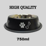 Stainless Steel Dog Feeding Bowl, Black Color