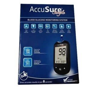 Digital Blood Glucose Monitoring System, Model Name/Number: Accusure Simple, Full Set
