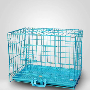 Blue Foldable Dog Cage 3ft