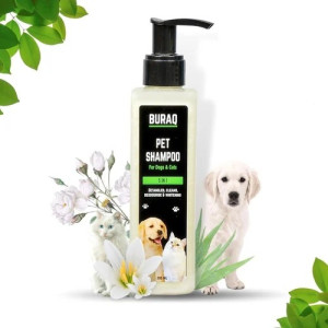 Buraq Pet Shampoo 5 in 1 - 200ml(Anti-Dandruff, Moisturizes Skin for Dogs & Cat)