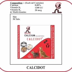 Calcium 8.00% Vitamin D3 1200 i.u , B12 20 Mcg. And Multivitamins Brand-Calcidot Cheweable tablet