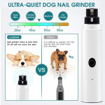 Qpets Electric Dog Nail Trimmer with LED Light, Dog Nail Grinder Rechargable Cat Nail Trimmer, 2 Adjustable Speed Dog Nail Cutter for Dog Cats