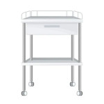IUM Surgical White Hospital Dressing Trolley For Hospital,Clinic, Size: 4 Feet