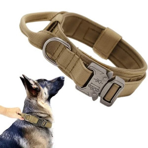 Adjustable Nylon Tactical Dog Collar with Strap, Dog Training Collar Quick Release Metal Buckle