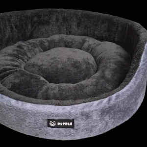 PETPLE Dog Bed with Soft Fur Cushion and round supporting wall pet bed