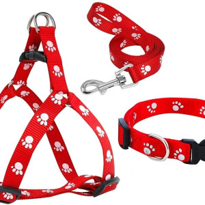 Printed Dog Body Belt and Dog Harness Set